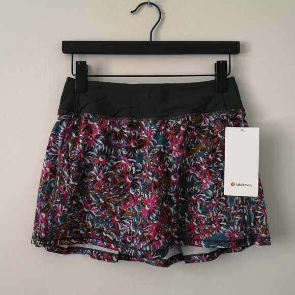 NWT LULULEMON FELM/RNFG Multi Color Luxtreme Pace Rival MR Skirt Long 4 - Picture 1 of 9